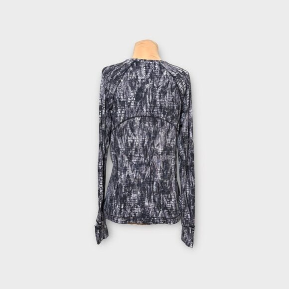 Lululemon Its Rulu Pullover Top 12 Lino Slide Alpine White Black Top Tee LS - Picture 3 of 7